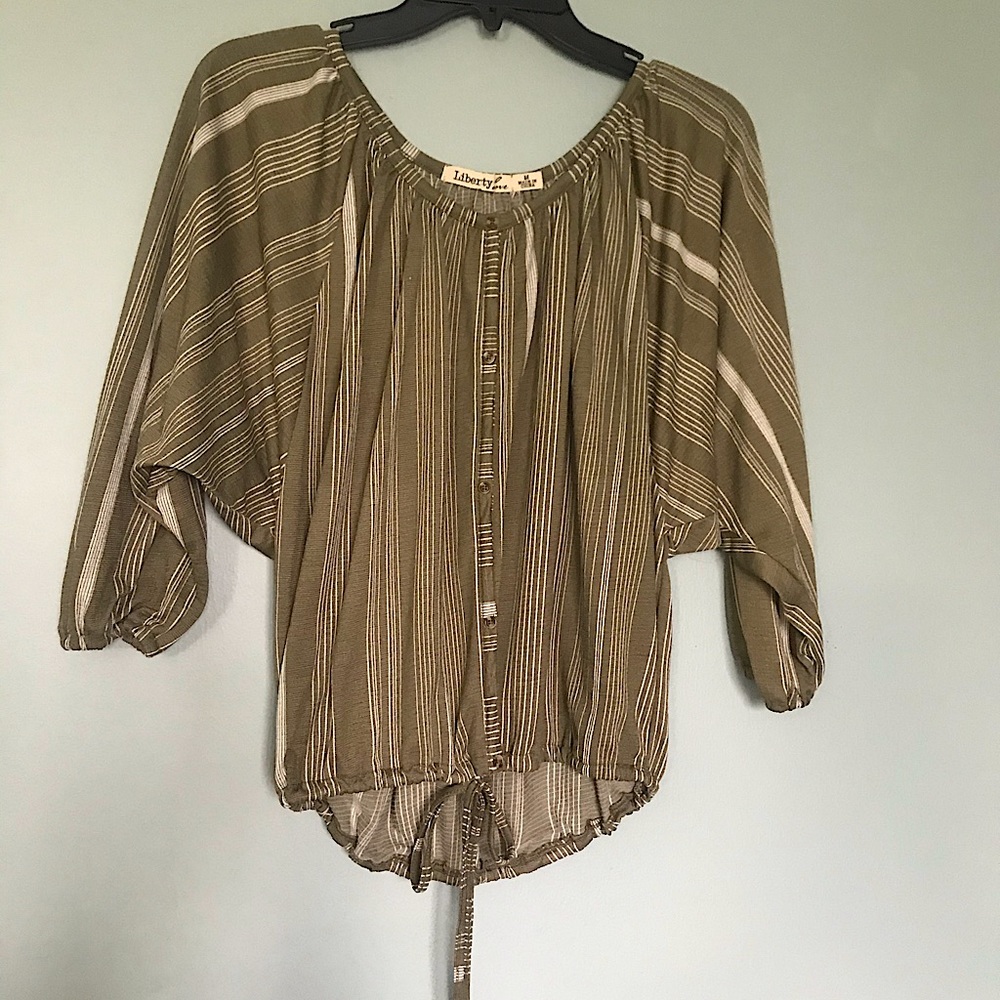 Liberty Love green striped blouse